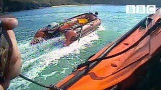 The shocking high-speed rescue of a runaway speed boat! | Saving Lives at Sea - BBC