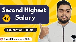 Second Highest Salary | Leetcode 176 | Crack SQL Interviews in 50 Qs  #mysql #leetcode