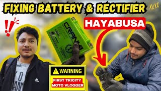 Hayabusa Rectifier Replacement \u0026 Battery Fix with Crank1 in Tricity | Mannmoji Sam Vlogs