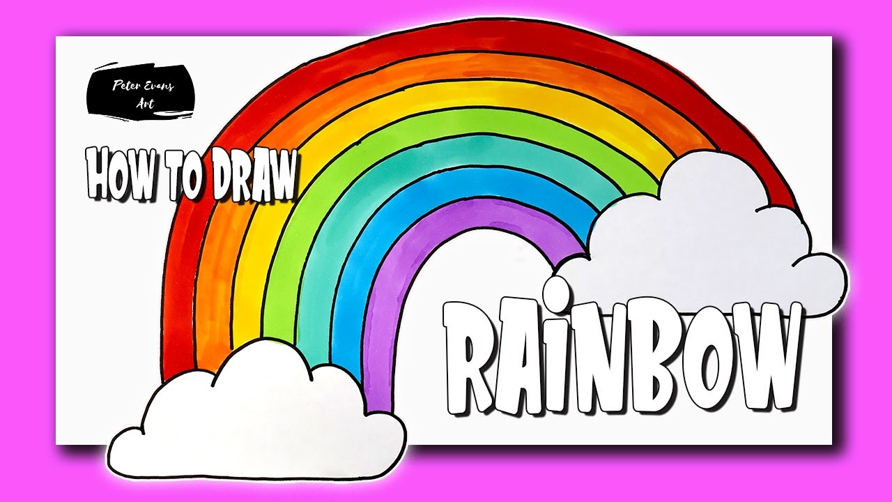 How To Draw A Rainbow In Easy Steps Video Youtube