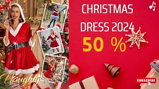 RSLOVE Christmas Lingerie for Women - Sexy Santa Babydoll Chemise Mrs. Claus Costume with Belt