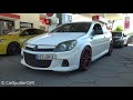 opel astra opc 2.0 turbo 350 hp start up revs. flames and epic accelerations