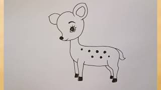 how to draw deer drawing easy@DrawingTalent