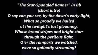 NATIONAL ANTHEM Karaoke Bb instrumental backing tracks Lyrics Words  text The Star-Spangled Banner