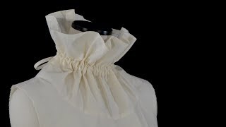 Draping of high neck drawstring collar