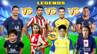 Mateo &  Messi vs Delfina & Luis Suarez vs Cristiano Ronaldo & Ronaldo Jr vsEthan & Kylian Mbappe