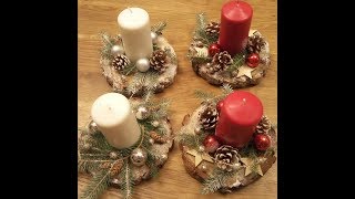 DIY Adventní svícen. Christmas candlestick.