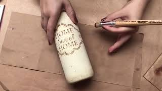 Garrafa Decorada Home Sweet Home -  Estilo Vintage