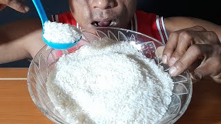 Suapan full centong||makan beras mentah||asmr raw rice eating||eat rice||asmr indonesia