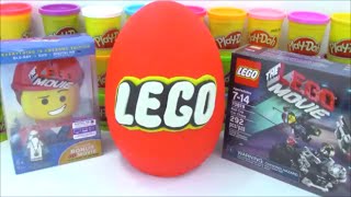 Giant Lego Play-Doh Surprise Egg with Minecraft Marvel and Transformer Toys