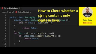 How to Check whether a string contains only digits in Java