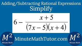 Simplify 6-(x+5)/((7x-5)(x+4))