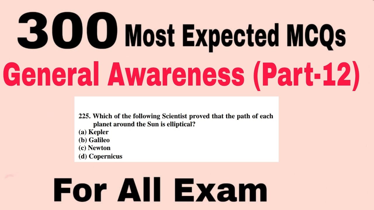 Best 300 General Awareness Series Part-12 || GS MCQ For All Exams ...