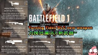 Battlefield 1 Turning Tides DLC new weapon 力挽狂瀾DLC新武器總覽