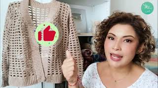 Teje un Cardigan o Suéter Corto  a Crochet #tutorial #ganchillo