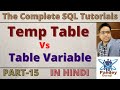 15. Difference between Temp Table and Table Variable and CTE| Temporary table vs Table variable