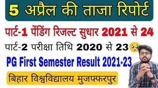 brabu news: part 1 result pending 2021-24,part 2 exam date 2020-23, pg 1st sem result 2021-23 #brabu