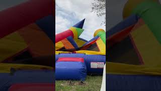 Inflating and deflating bounce house