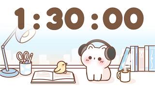 90 Minute Timer 🐱 1 hour 30 minute Study Timer for Classroom Focus