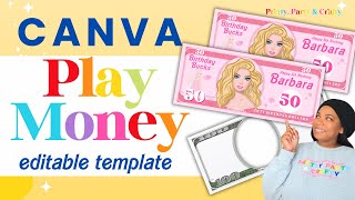 Play Money Printable Template Using Canva