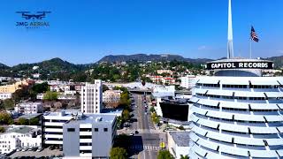 Vine Street intersection w/ Hollywood Blvd. symbol of Hollywood itself- JMG Aerial Imagery 4K Drone