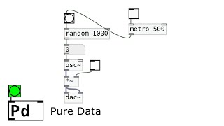 (15) Pure Data Tutorial - Using Random (Make a Random Audio Frequency Signal Generator)