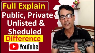 What is Difference between Private, Scheduled, Public And Unlisted On Youtube in hindi