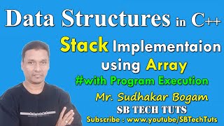 Stack Implementation Using Array | Implementation of Stack Using Array With Program | Data Structure