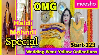 Huge Meesho💛Haldi Mehandi Special Yellow Kurti/Kurta Set Haul💛Anarkali Gown,Sarara Set #meeshohaul