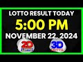 Lotto Result Today 5PM November 22, 2024 Swertres EZ2 PCSO Lotto Draw