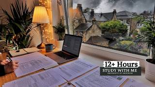 12-HOUR STUDY WITH ME on A RAINY DAY 🎓 Scottish Highlands | Pomodoro | Deep Work Mode | No Music