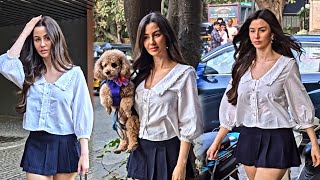 Georgia Andriani Look Beautiful With Her Dog Spotted At Bandra