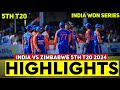 India vs Zimbabwe  5th T20 Highlights 2024 | IND vs ZIM 2024 | IND vs ZIM 5th T20 Highlights 2024