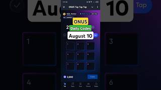 Onus Daily Code 10 August | Daily Code Onus Tap Tap | Onus Daily Code Today Onus Daily Code