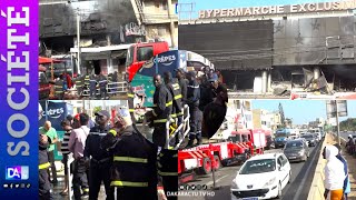 Incendie au hypermarché exclusif de Yoff : Une Dizaine de véhicules de pompiers mobilisés....