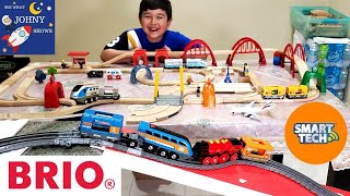 Johny Unboxes NEW Brio Smart Tech Action Tunnel Travel Set & Builds BIGGEST Brio Track Layout Ever