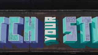 TAVU x LOUVES // WATCH YOUR STEP // Mind the gap // street art Rooftop Painting