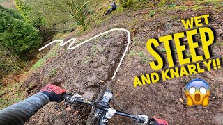 THIS SUPER STEEP TRAIL WAS SO HARD TO RIDE IN THE WET!!