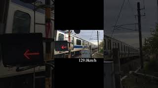 E531系普通列車が130km/hで常磐線を高速通過！（129.0km/h）