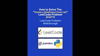 LeetCode 2877 Create a DataFrame from List in Python | Pandas Tutorial for Beginners
