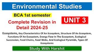 Unit 3 🌱 Environmental Studies Explained | CCSU BCA 008 Semester 1 (2024-25) 📚