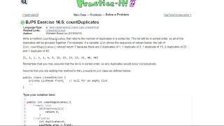 Java Practice-It || 16.5 countDuplicates (pt.2) || implementing, ListNodes, LinkedLists, recursion