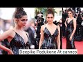 Deepika Padukone Shines In Black At Cannes Red Carpet | Cannes 2022