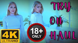 4k transparent white dress try on haul with Emily | see through try on haul lingerie haul 2024