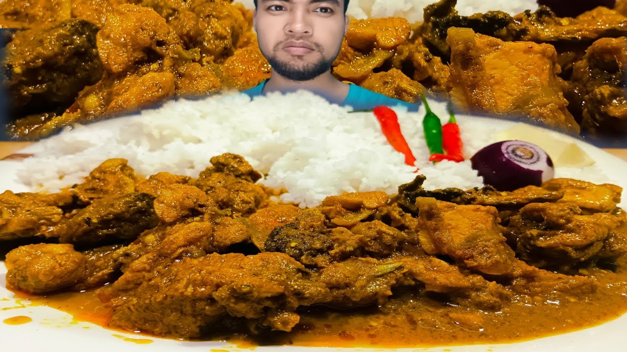 Asmr Eating Spicy Chicken Curry Extra Gravy Youtube