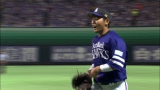 中村晃の好返球!! 積極走塁の陽岱鋼を刺す 2013.07.28 H-F