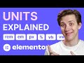 Elementor Units Explained - How and When You Should Use PX, REM, EM, %, VH and VW - WordPress