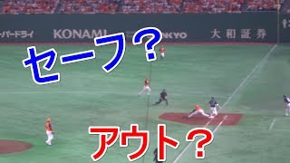 プロ野球の新制度「リクエスト」オーロラヴィジョンにはスローVTRが何度も再生、審判はヒヤヒヤだね