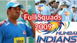 Mumbai Indians 2009 full squads | Mi  Full squads | Ipl 2009 | Sachin Tendulkar Ipl 2009