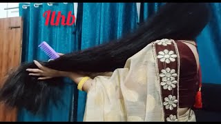 Indian Long Hair Combing By Indian Housewife